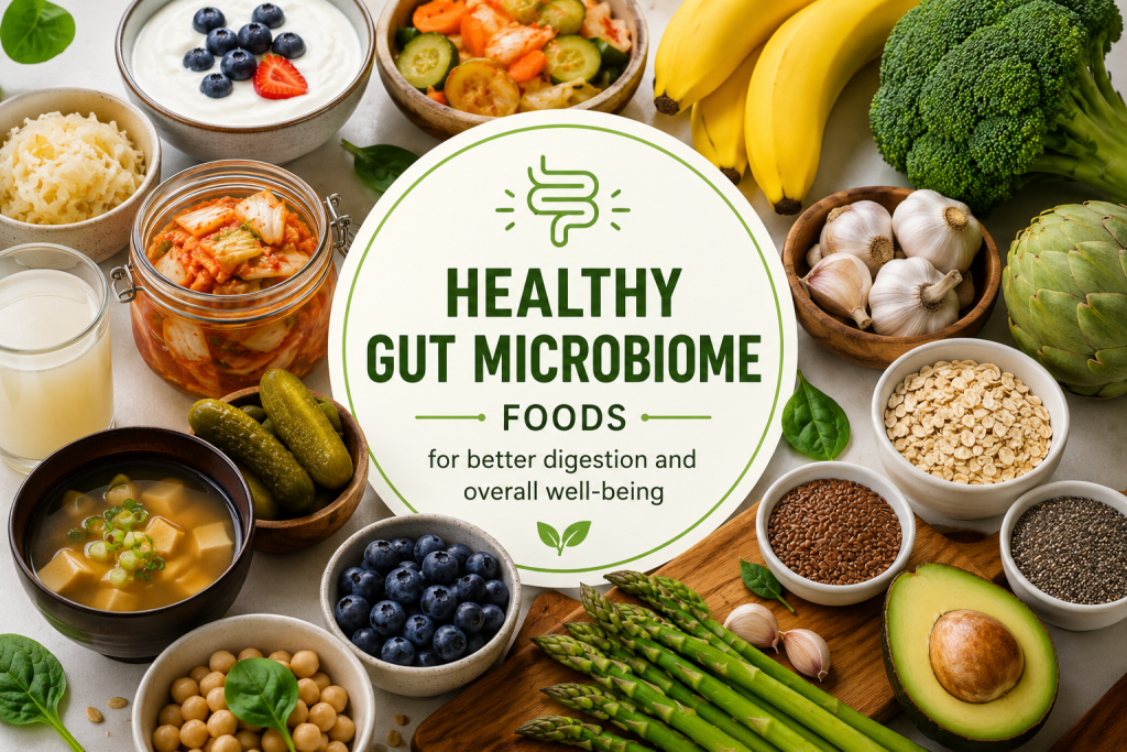 Healthy gut microbiome foods for better digestion and overall well-being