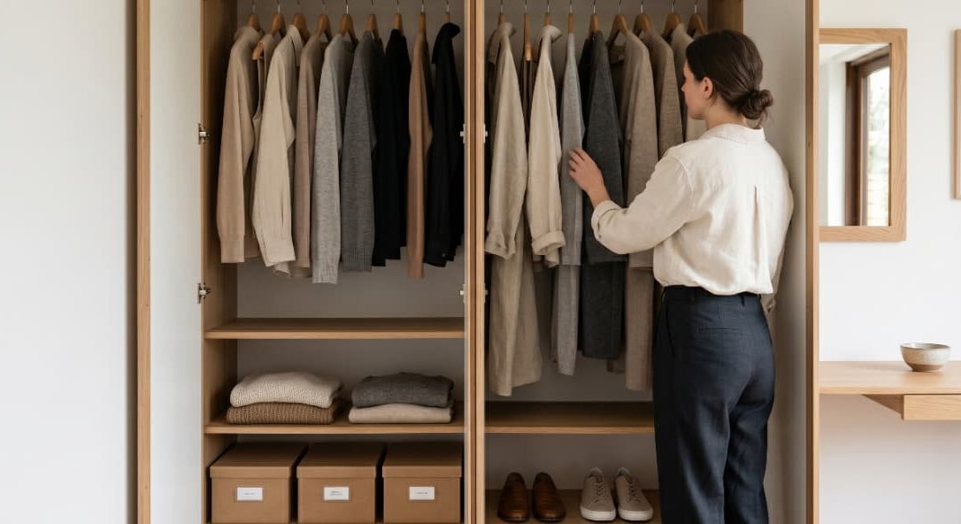 Decluttering a wardrobe using minimalist living tips for a minimal
lifestyle