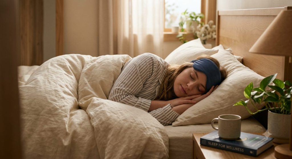 Woman sleeping peacefully showing importance of sleep for mental and physical health