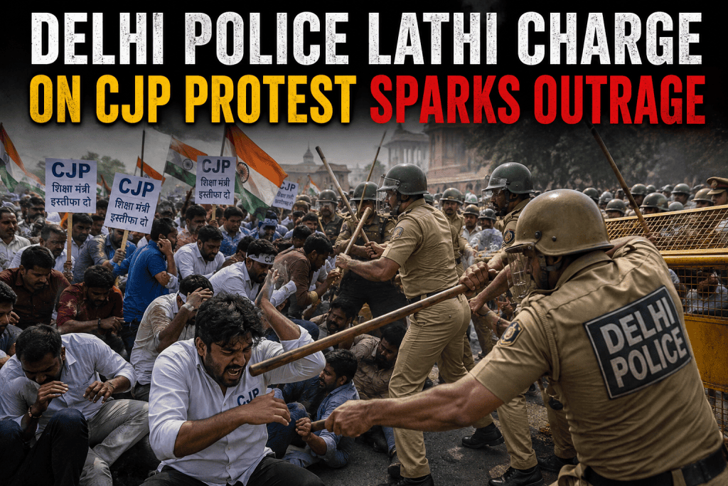 Delhi Police Lathi Charge on CJP Protest Sparks Outrage
