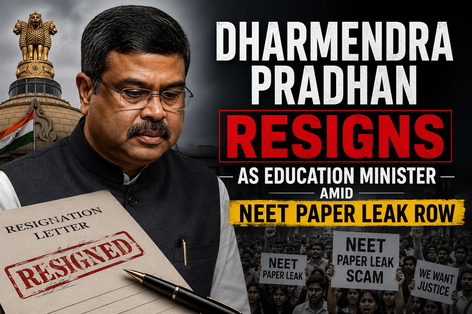 Dharmendra Pradhan Resigns as Education Minister Amid NEET Paper Leak Row