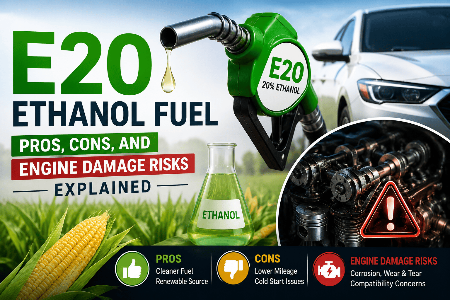 E20 Ethanol Fuel: Pros, Cons, and Engine Damage Risks Explained