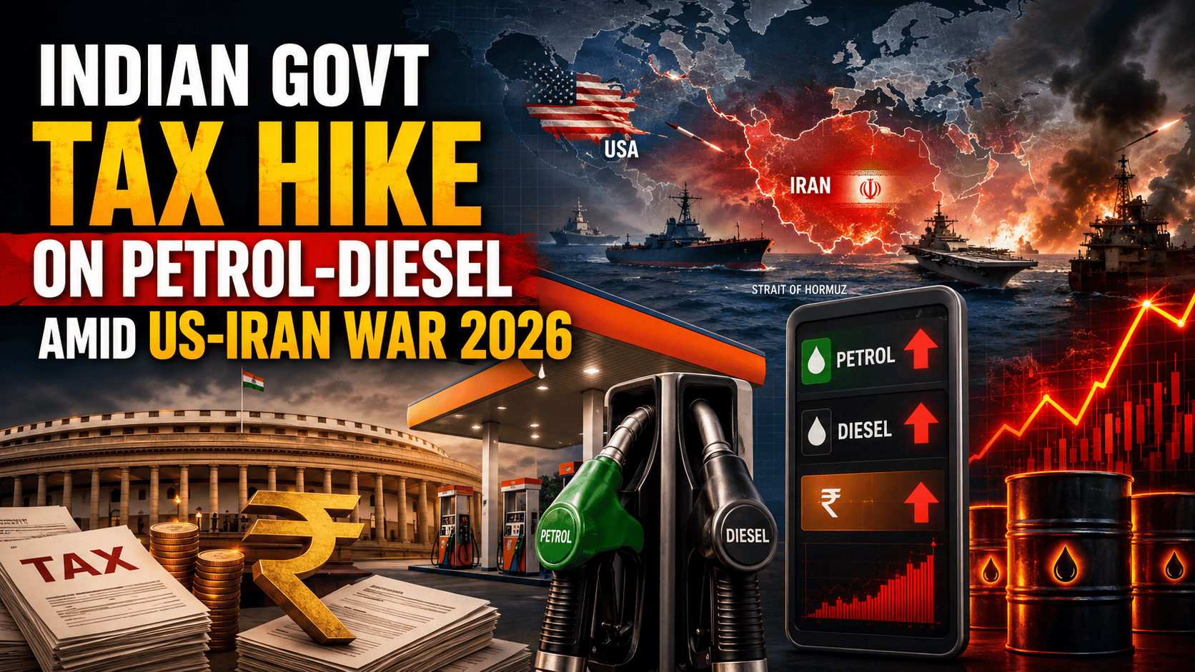 Indian Govt Tax Hike On Petrol-Diesel Amid US-Iran War 2026