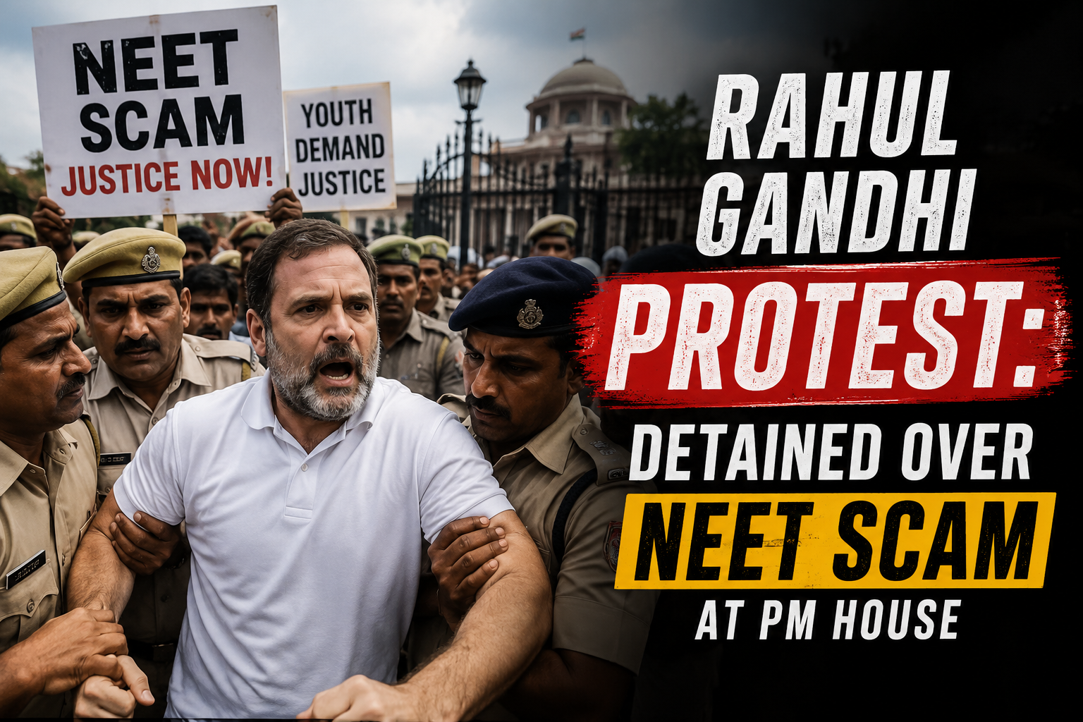 Rahul Gandhi Protest: Detained Over NEET Scam at PM House
