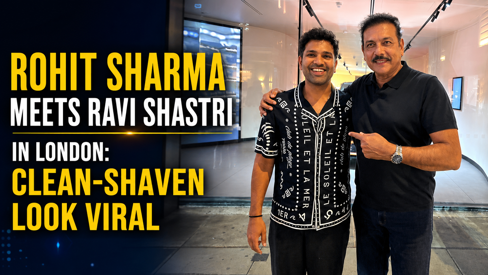 Rohit Sharma Meets Ravi Shastri in London: Clean-Shaven Look Viral