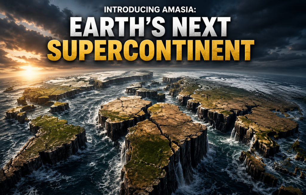 The name is a portmanteau of "America" and "Asia," reflecting the primary tectonic plates that will anchor this new supercontinent.